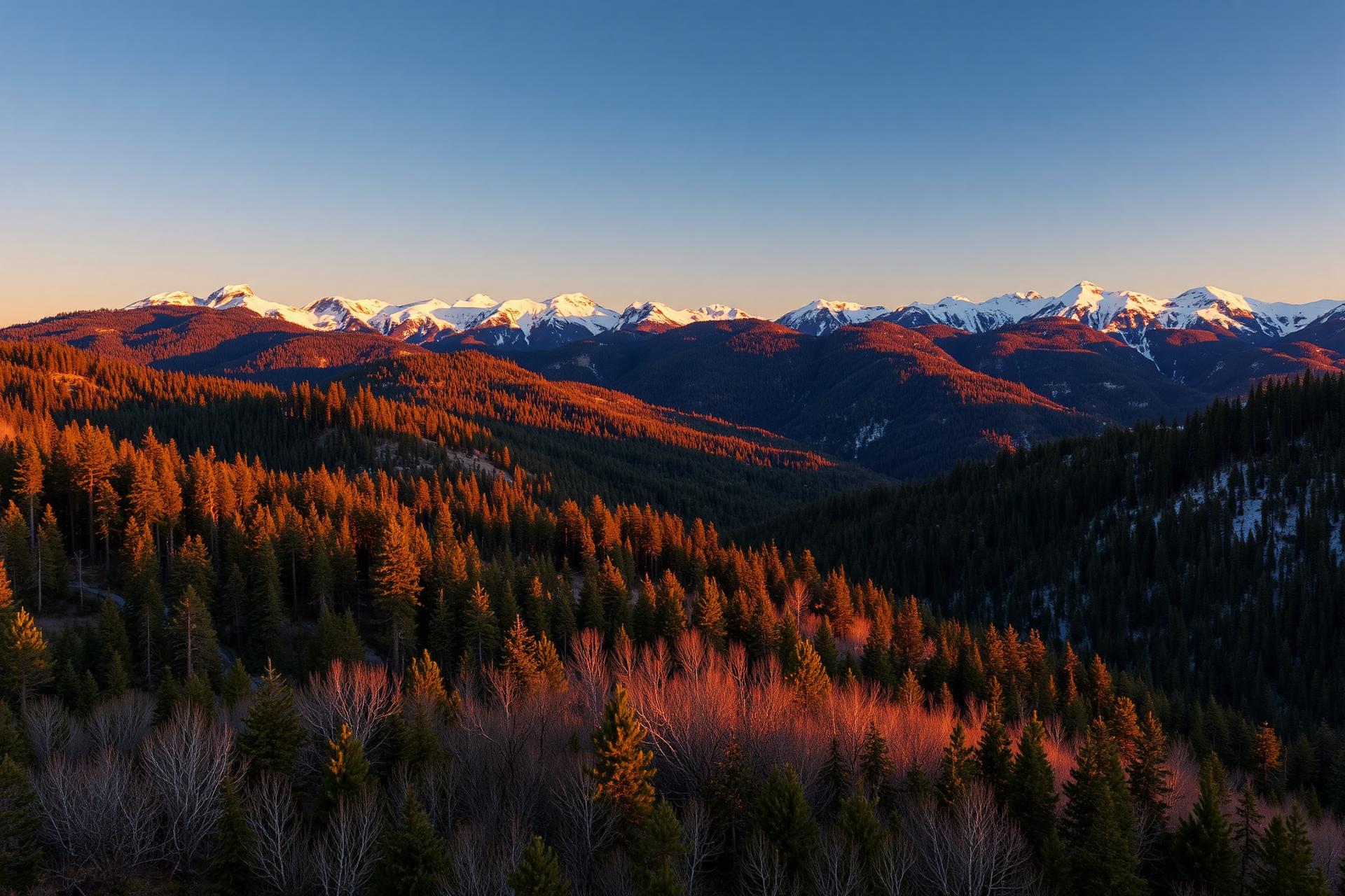 Colorado mountain foothills with pines